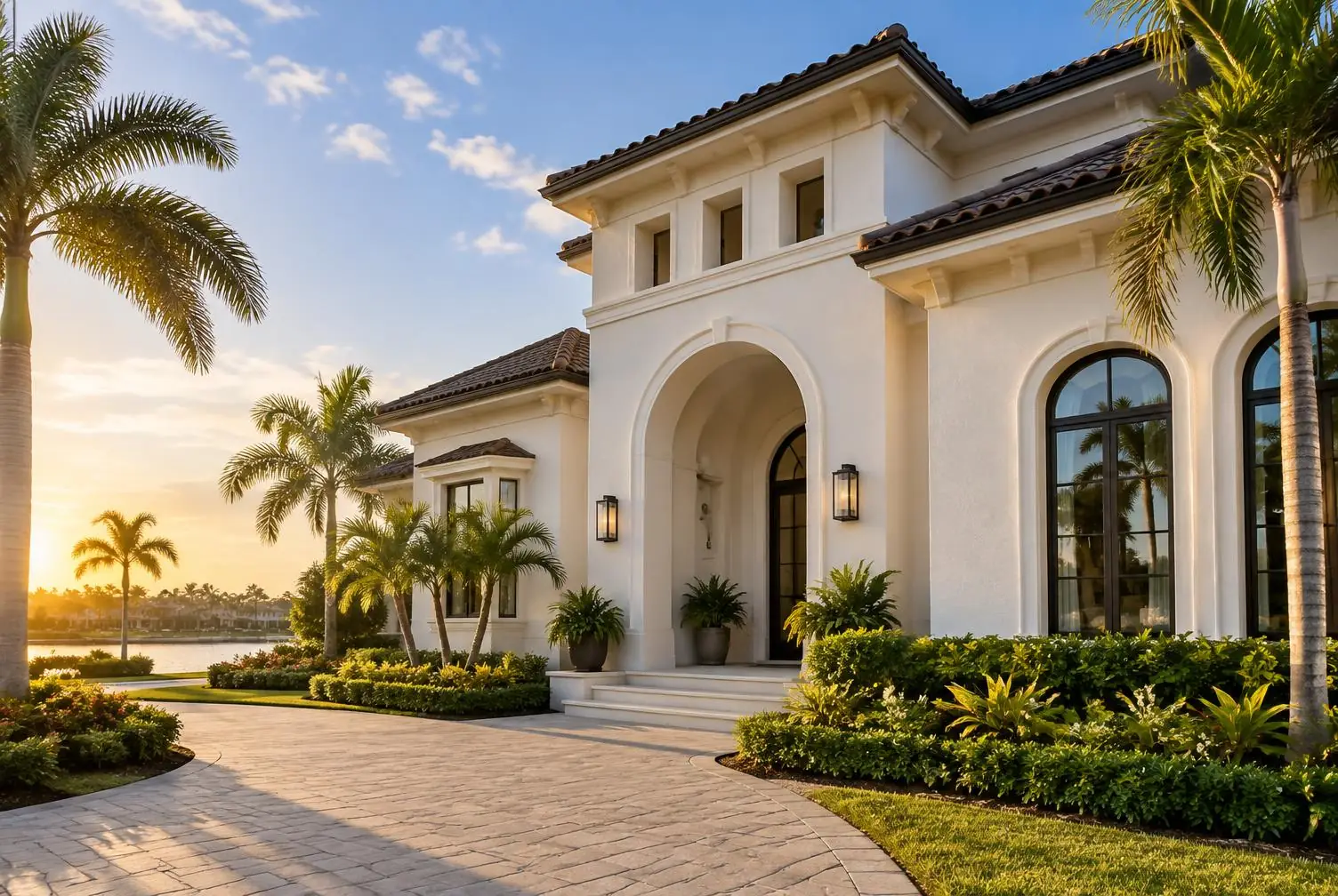 Smooth cream stucco exterior